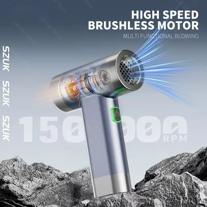 Turbofan Air Blower 150000RPM Mini Turbo Jet Fan Brushless Motor Handheld Duct Fan Portable Charging Cleaning Car Vacuum Cleaner