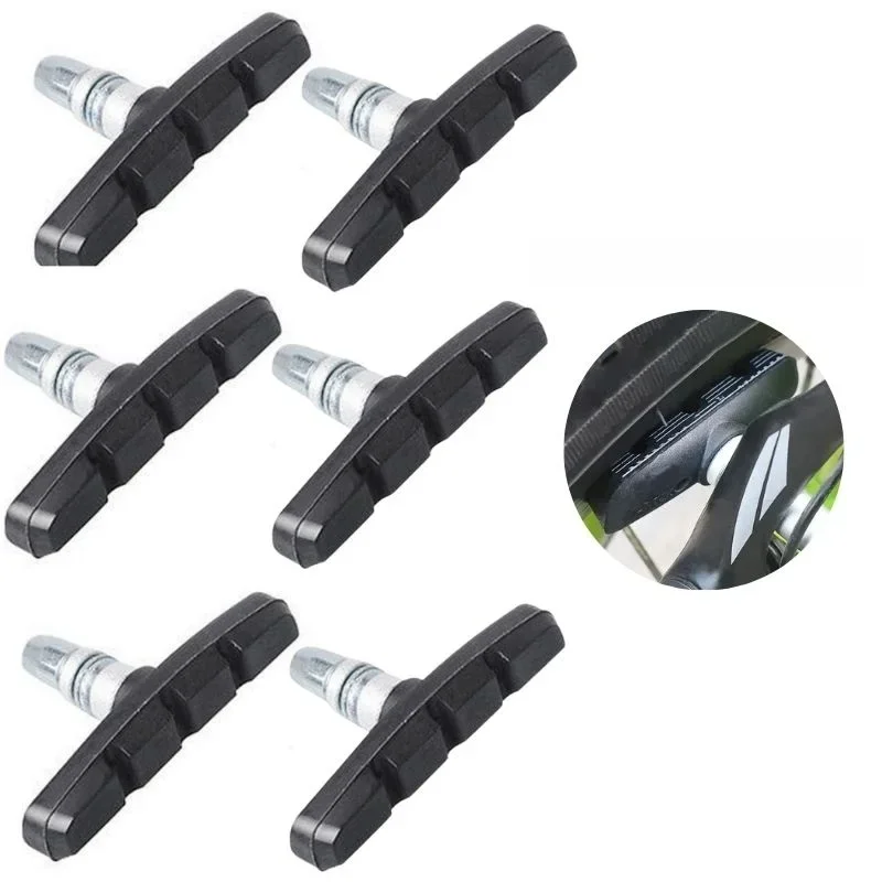 AliExpress 1-6pcs Bike Brake Blocks Rubber Cycling Part Tools MTB Mountain Road Bicycle Lightweight V-brake