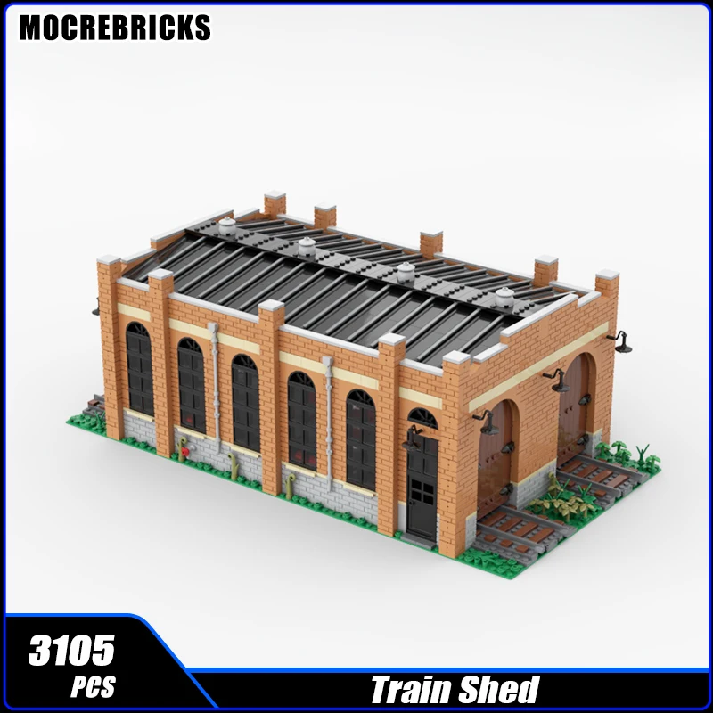 Modern City Architecture MOC Building Block Cargo Railway Station Assembly Bricks Model Puzzle Toys Education Kid's Puzzle Gifts