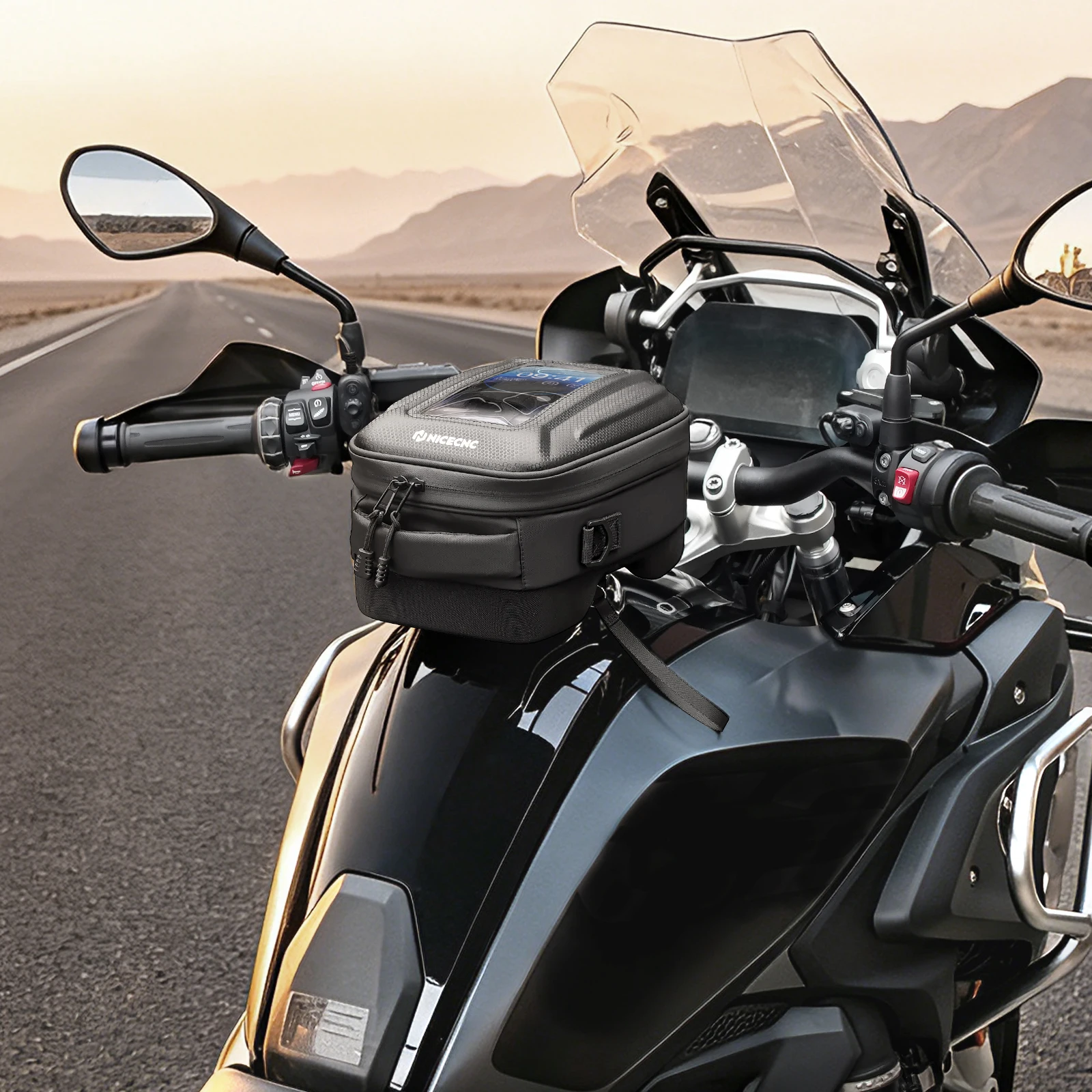 Tankrucksack Push-Pull Schnellverschluss-System für Yamaha Tenere 700 19-24 BMW R1250GS Adventure 17-24 Honda CRF1100L Africa Twin 20-25 – Detail 4
