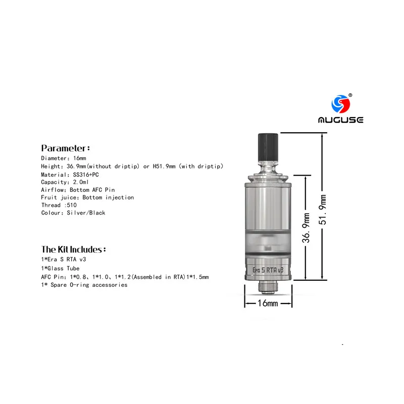 s rta v3 16 atomizer tank for coils & atomizers - gallery image 4