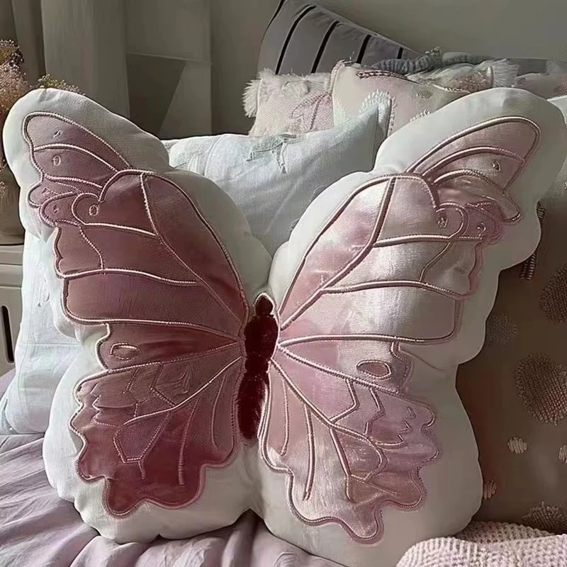 

3D Butterfly Pillows Doll Pink Decorative Soft Pillow Exquisite Cute Doll Toy for Girls Sleeping Sofas Bedhead Pillow