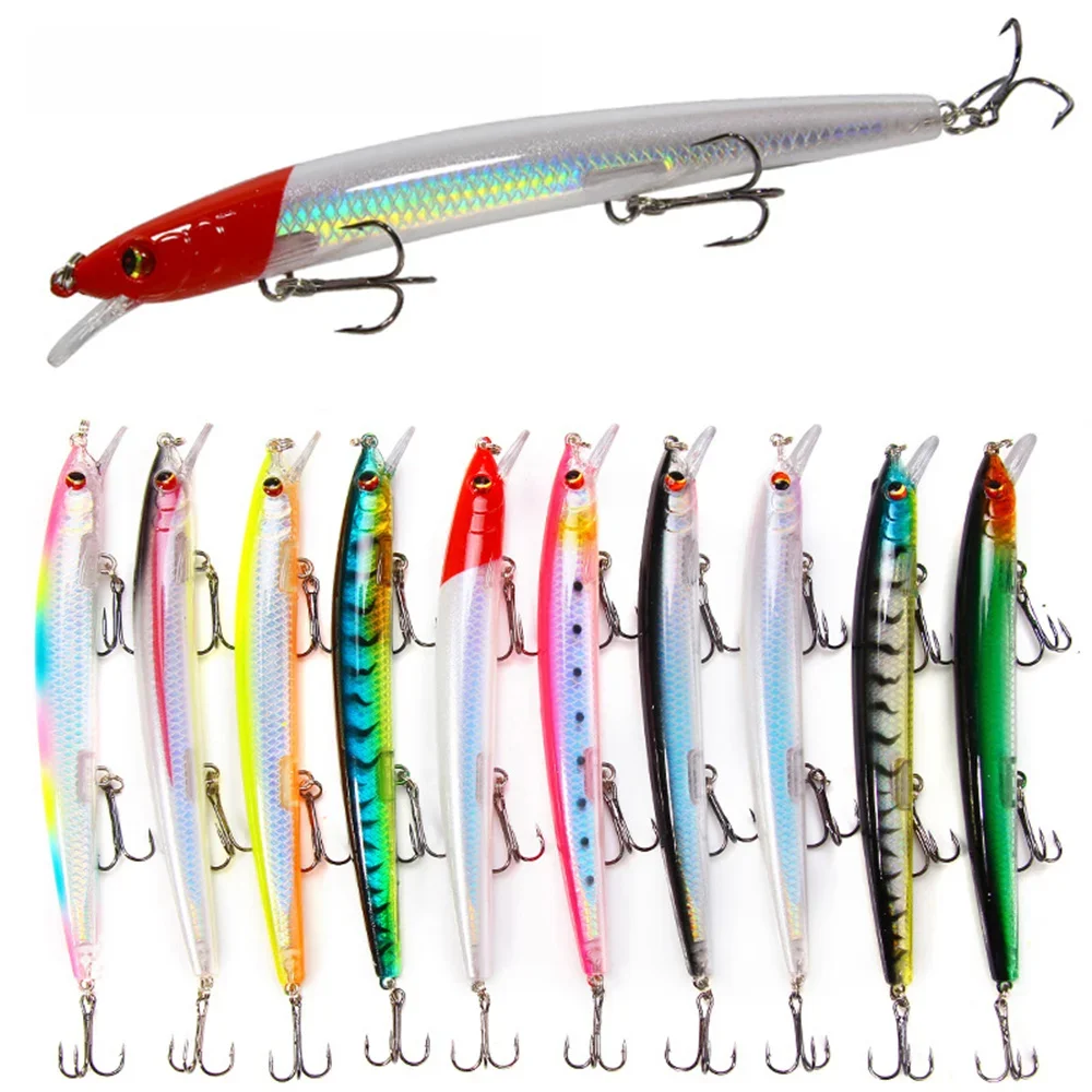 1 sztuk Long Shot 135mm/15.4g Minnow przynęty latające ryby klasyczne Wobblers plastikowe twarde Crankbait Carp przynęta na szczupaka — zdjęcie 2