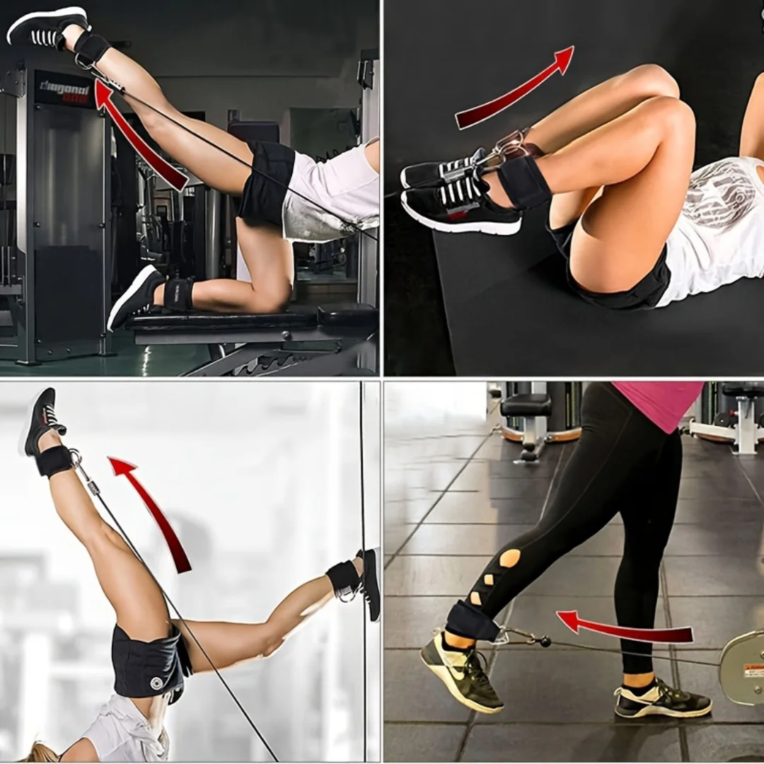 2pc ankle strap, leg strength training sports protective gear, weight-bearing assistance belt, foot ring, foot buckle, dumbbell