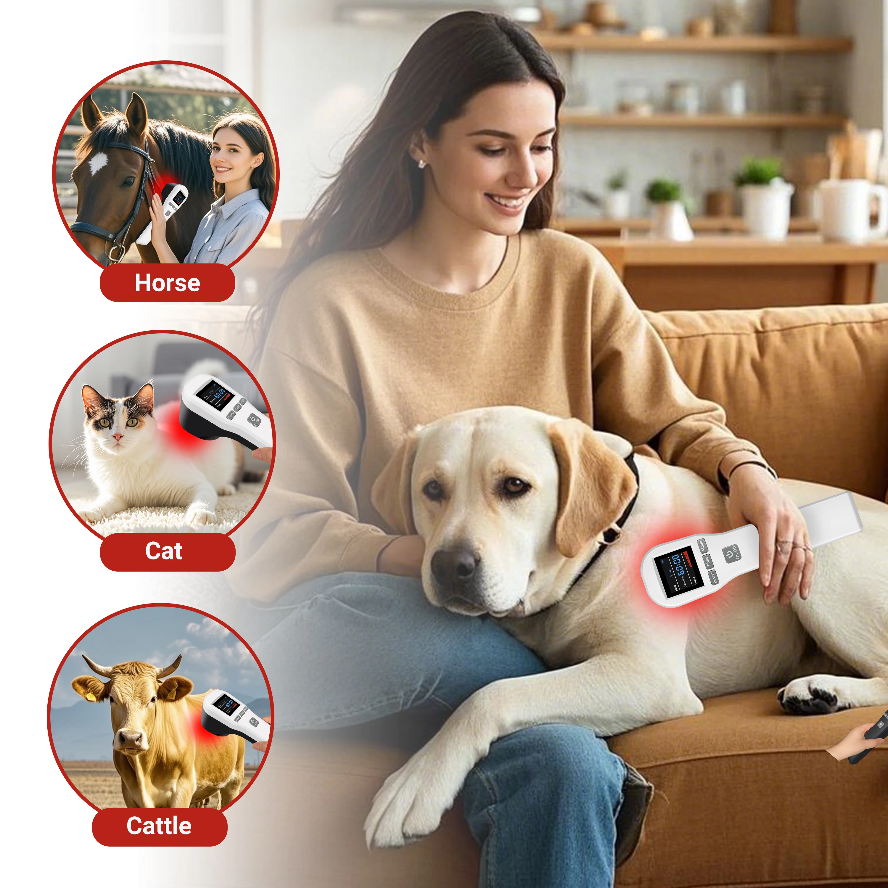 ZJKC Pain Relief Red Light Cold Laser Therapy Machine 880mW LLLT Physiotherapy for Muscle Recovery & Inflammation Reduction