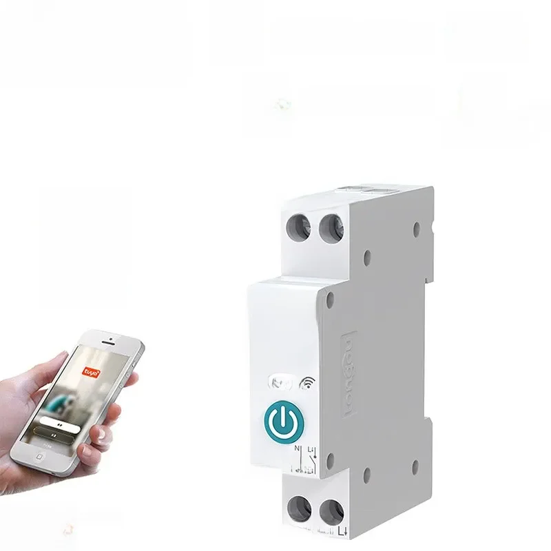 Tuya WiFi Smart Circuit Breaker 1P 63A DIN Rail para Smart Home Controle Remoto Sem Fio WiFi Switch