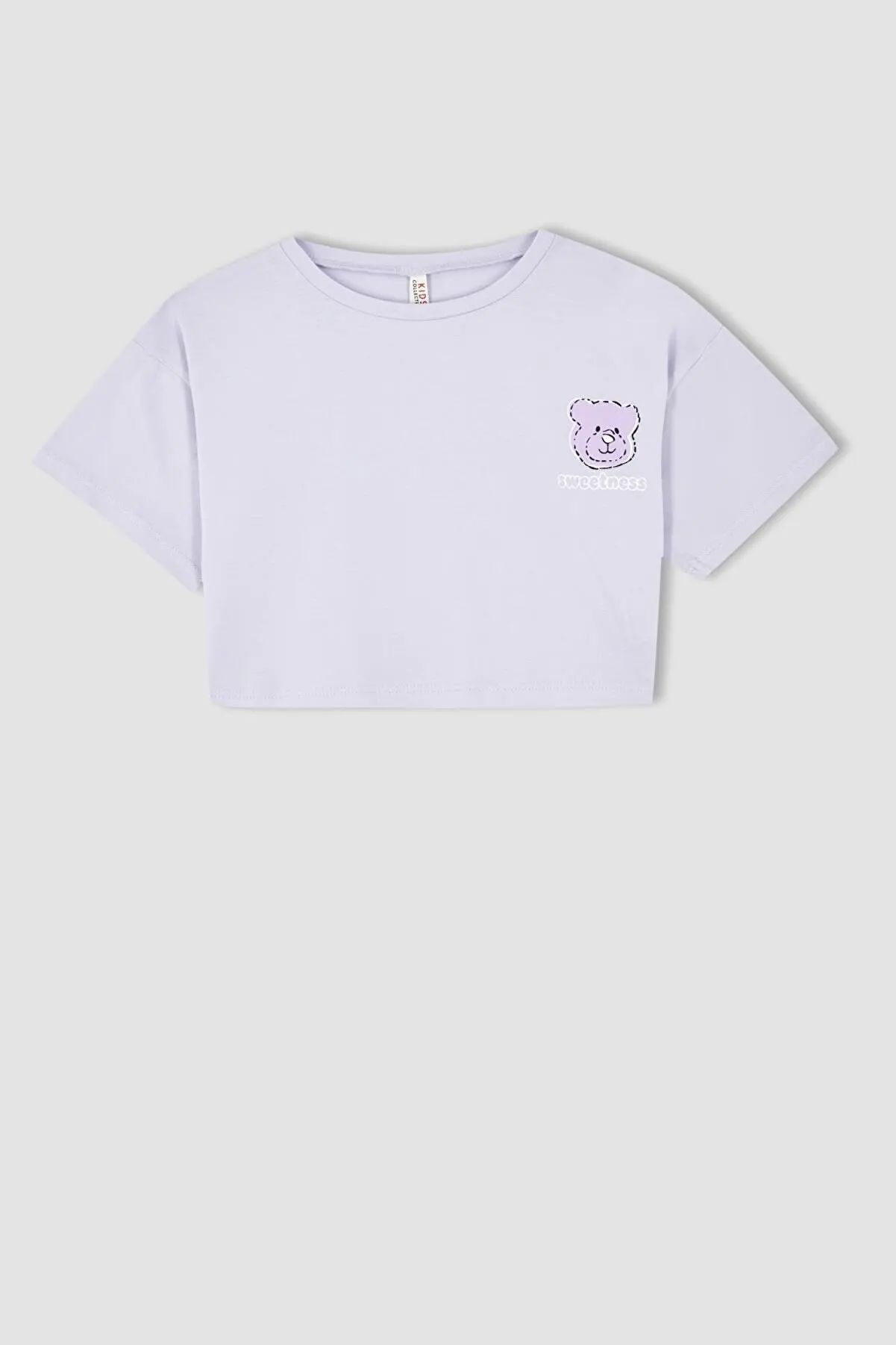 

Female Child Crop Teddy Bear Printed Cotton Short Sleeve T-Shirt 6-14 age