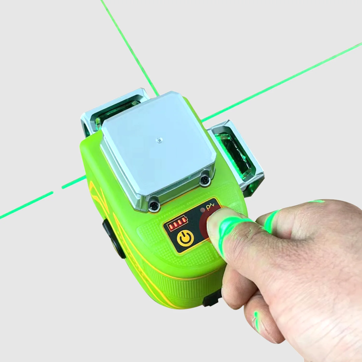 Heipoe 12 lines Green beam Self-leveling Vertical & Horizontal Laser Level with Rechargeable Li-ion Battery & Outdoor Pulse Mode