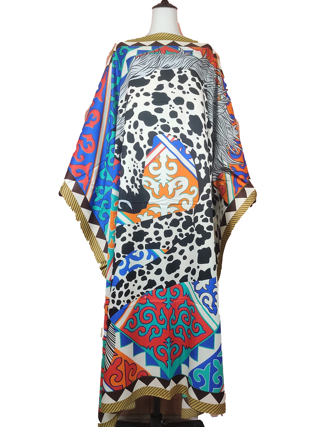 

African Dresses For women Traditional Summer Printed Muslim Loose Abaya Oversize Kuwait Beach Party Kaftan Maxi Dress