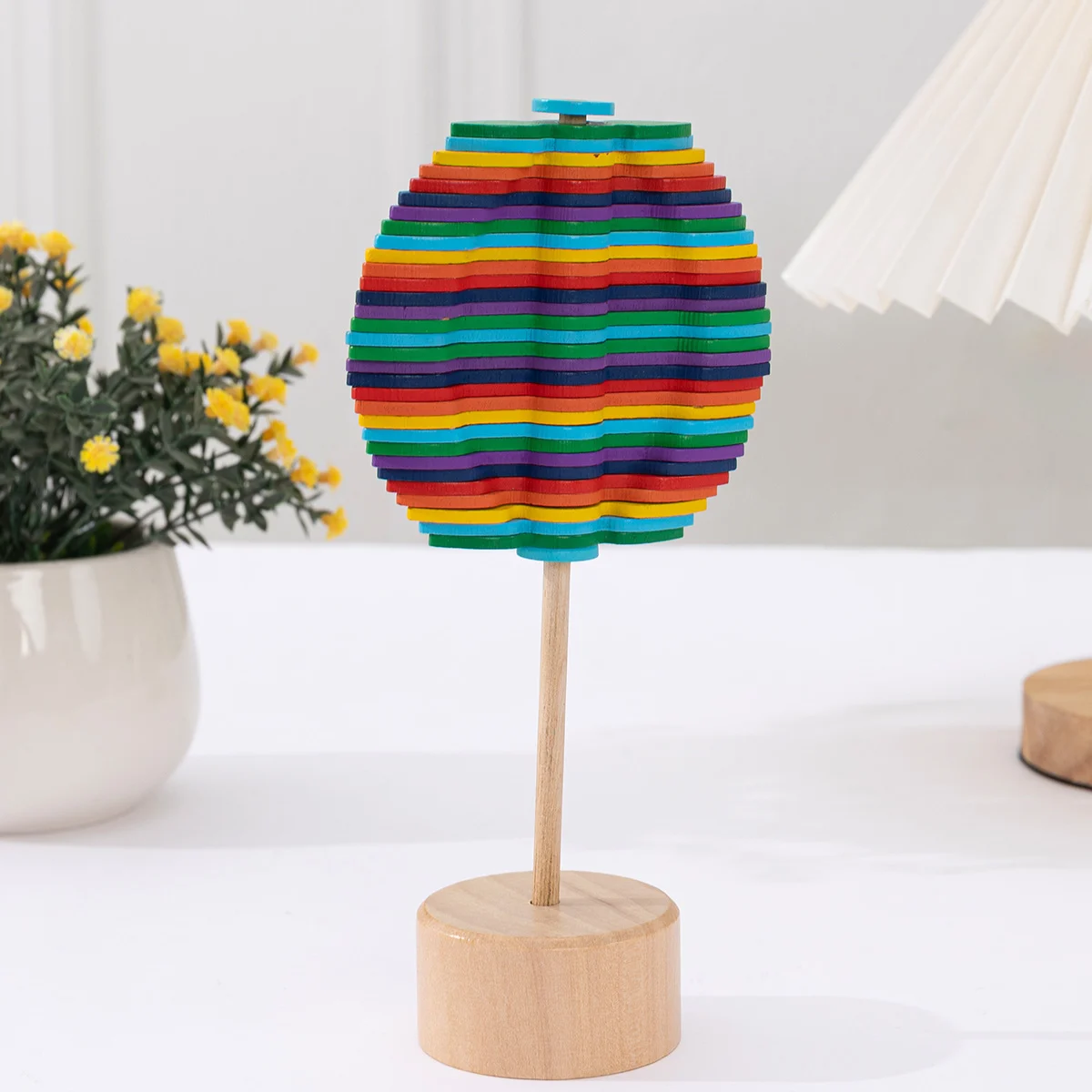 

Fibonacci Spiral Tree, Rotating Wooden Lollipop, Decompression Wooden Toy