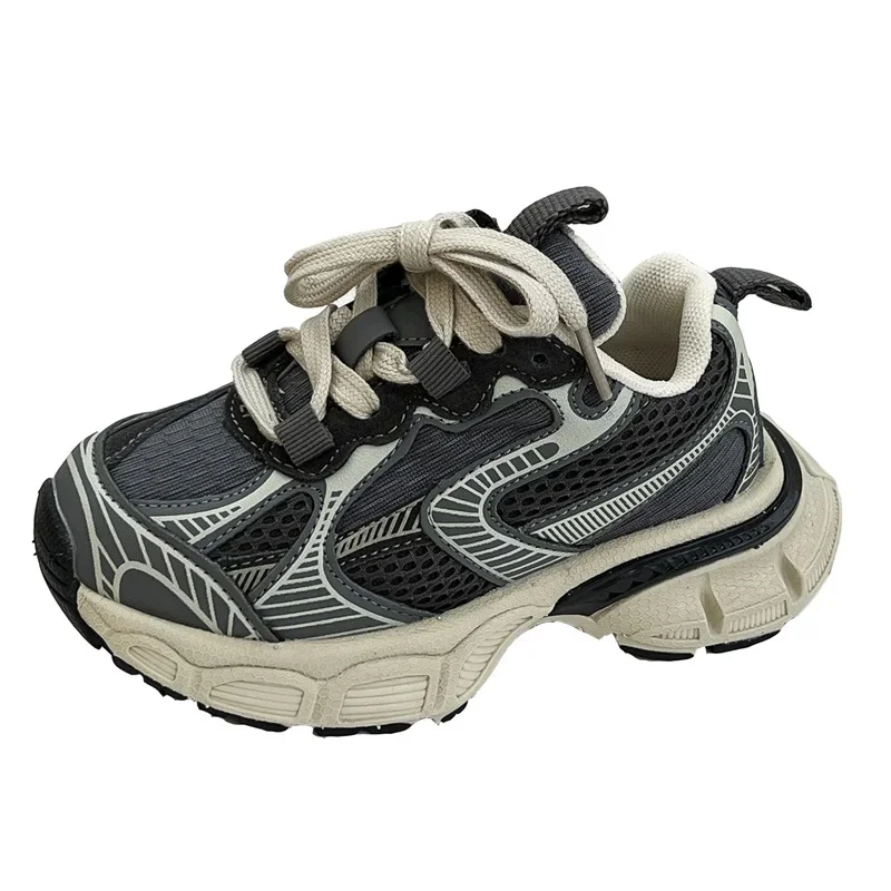 Baskets épaisses pour enfants, chaussures de sport respirantes pour grands enfants, chaussures de tennis légères pour bébés, mode de rue, filles et garçons