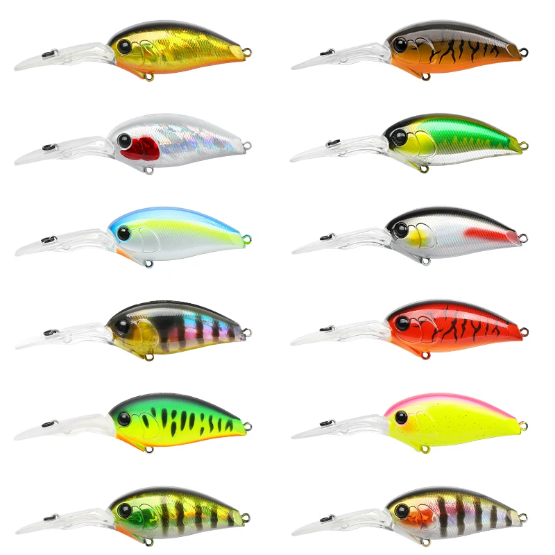 TSURINOYA 60mm 16.6g 0-3m Floating Fishing Lure Crankbait CHASER 60F Crazy Wobbler Artificial Hard Baits Long Casting Crank