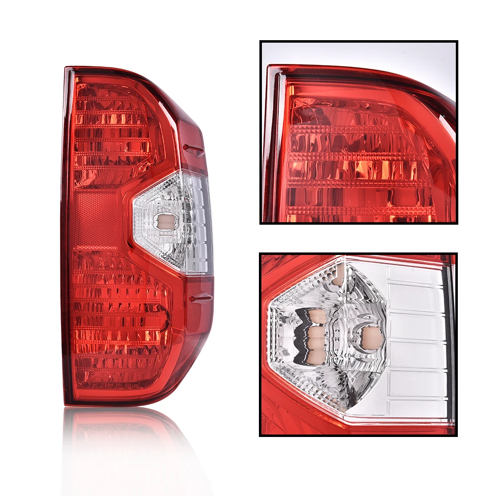 1 زوج الأحمر واضح الذيل ضوء مصابيح الفرامل Lh + RH جديد صالح ل 14-21 تويوتا تندرا شاحنة بيك اب سيارة الخارجي الخلفي تحذير تشغيل ضوء #6