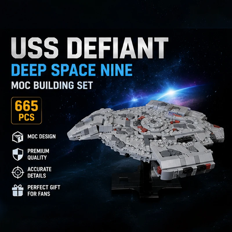 Set de Construcción de Bloques USS Defiant (Star Trek: Deep Space Nine) de 665 Piezas MOC-265697