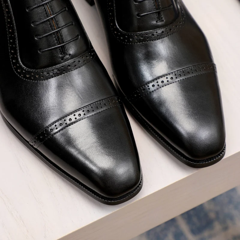 Sapatos de couro italiano masculino, Esculpido, Artesanal, Negócios, Formal, Luxo, Estilo britânico, Moda