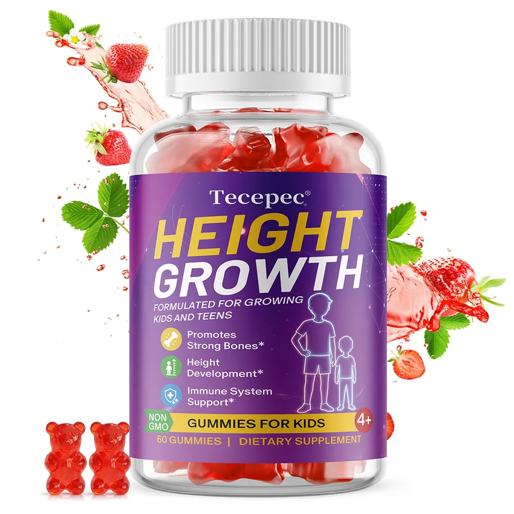 Calcium Magnesium  Zinc Vitamin K2 D3 Supplement for Kids Teens Use 60PCS Height Growth Increase Vitamin Gummies