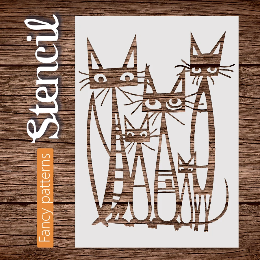 1 Uds. Plantillas de gato A4: plantillas de plantilla reutilizables para decoración del hogar, manualidades y proyectos de arte DIY