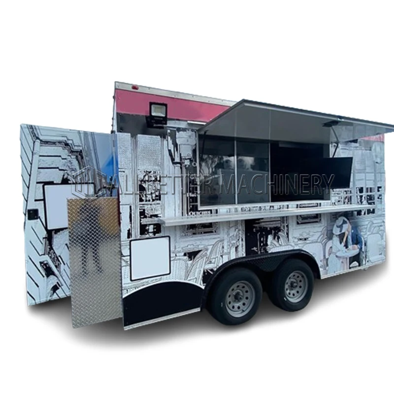 

Allbetter Fully Catering Equipped Food Truck Mobile Food Truck Trailer Hot Dog Food Cart USA Customized Food Trailer for Sale