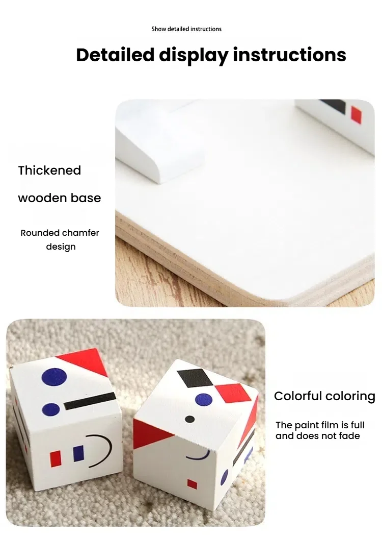 Montessori Spiegel Puzzle Spielzeug für Kinder Holz Frühe Pädagogische Spielzeug Logisches Denken Raum Training Gehirn Spiel Reise Spielzeug Geschenke – Detail 6