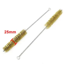 2Pcs Brass Wire Cleaning Brush 25mm Dia Metal Wire Pipe Tube Cleaning Brush Rust Cleaner Washing Polishing Tools 29cm Length