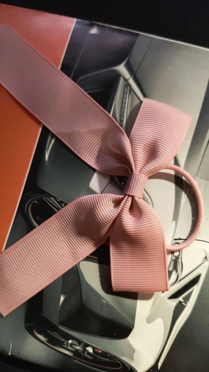 1PC Solid Color Ribbon Pigtail Hair Bows Elastic Hair Bands Holders Ties Hair Accessories for Baby Girls Infants Toddler photo review