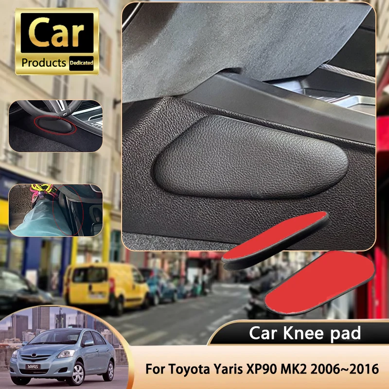 For Toyota Yaris Belta XP90 MK2 2rd 2006~2016 2007 Car Leg Knee Pad PU Lether Center Control Rest Cushions Thigh Support Cushion