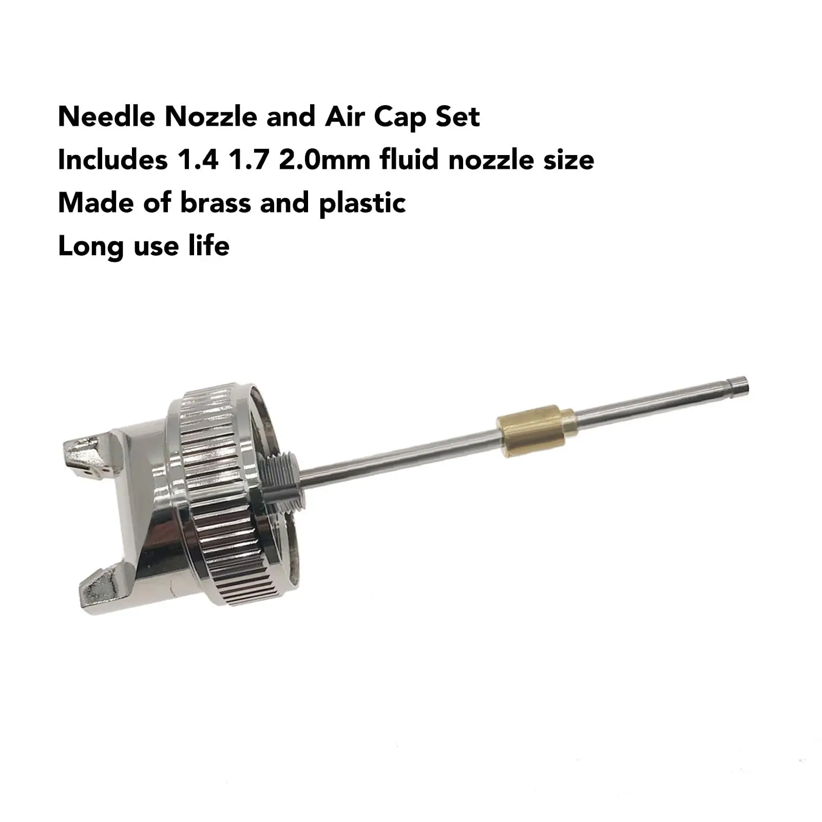 3 Sets Of Needle Fluid Nozzles Air Cap Kits H-827 1.4 1.7 2.0mm Pneumatic Tool Accessory Nozzle Size Kit