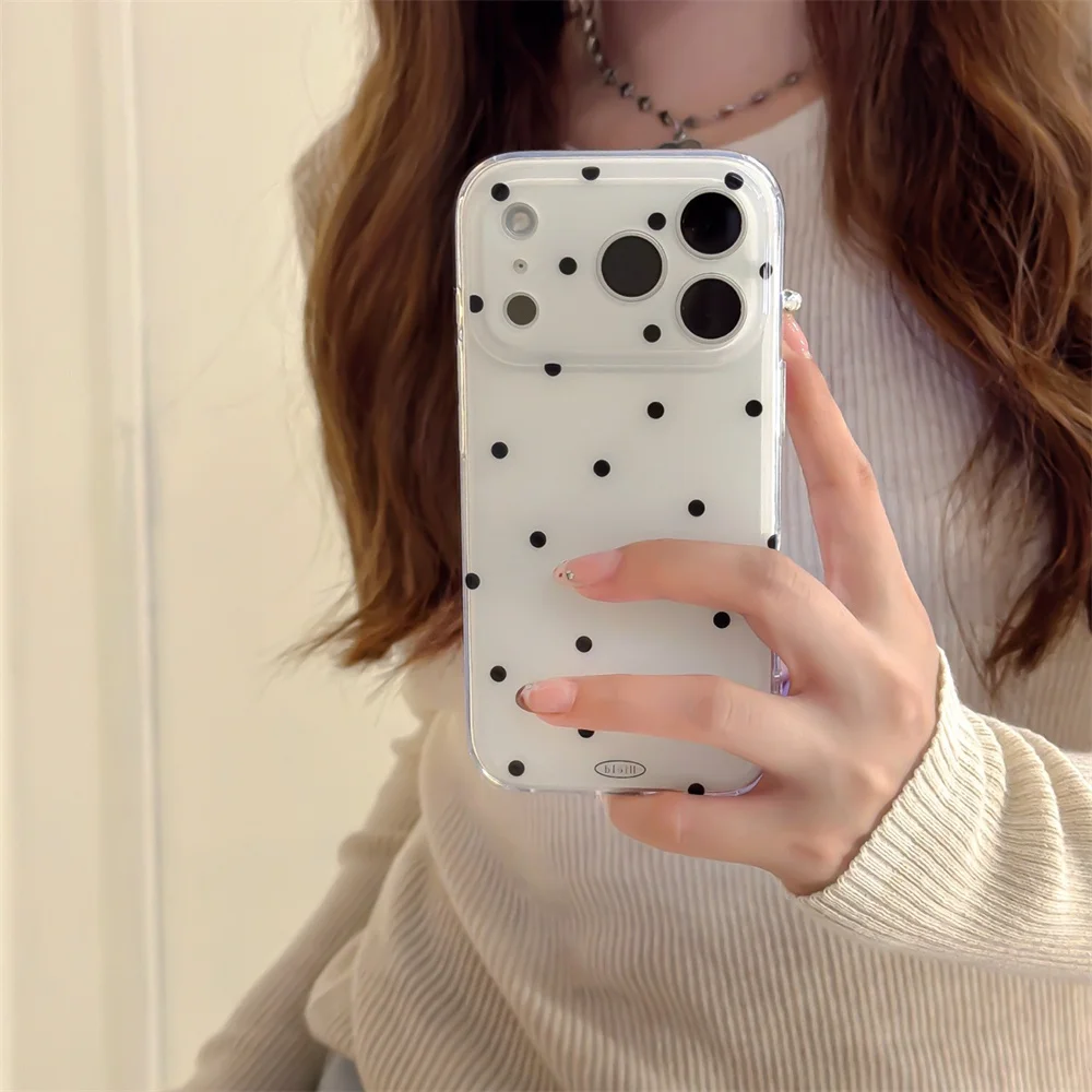 

Cute grid ripple dot star strap hanging rope phone case compatible with iPhone 17 Promax 14, 15, 16 13Pro Max protective case