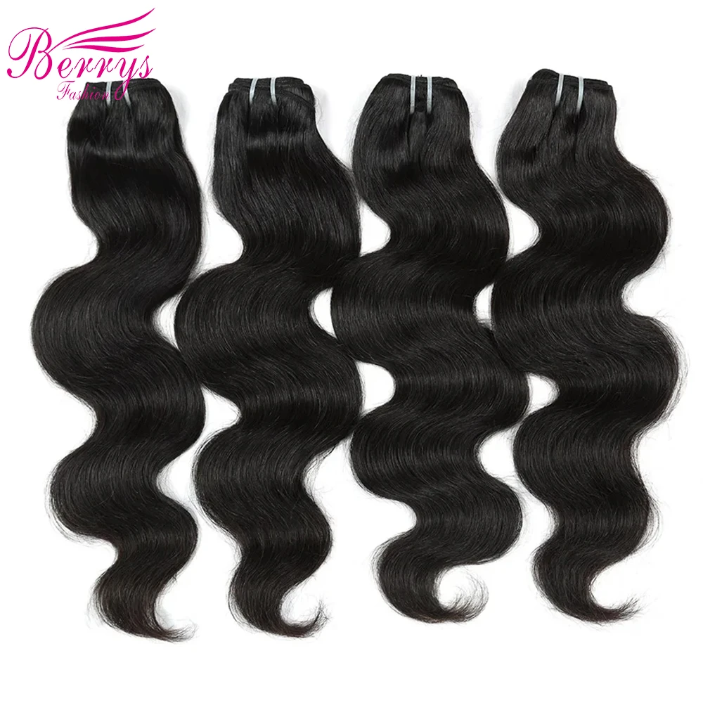 نسيج جسم برازيلي مموج ، وصلات شعر أسود طبيعي ، شعر بكر خام ، 8-30 بوصة ، 1/قطعة