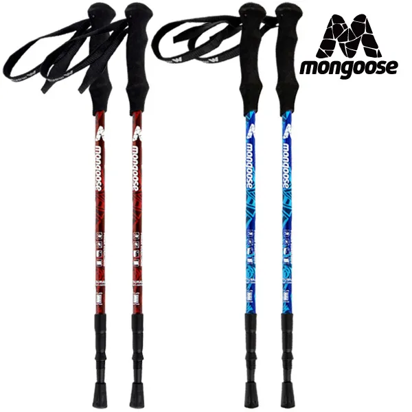 Mongoose three-stage climbing sticks set of two Duralumin mountain climbing cane