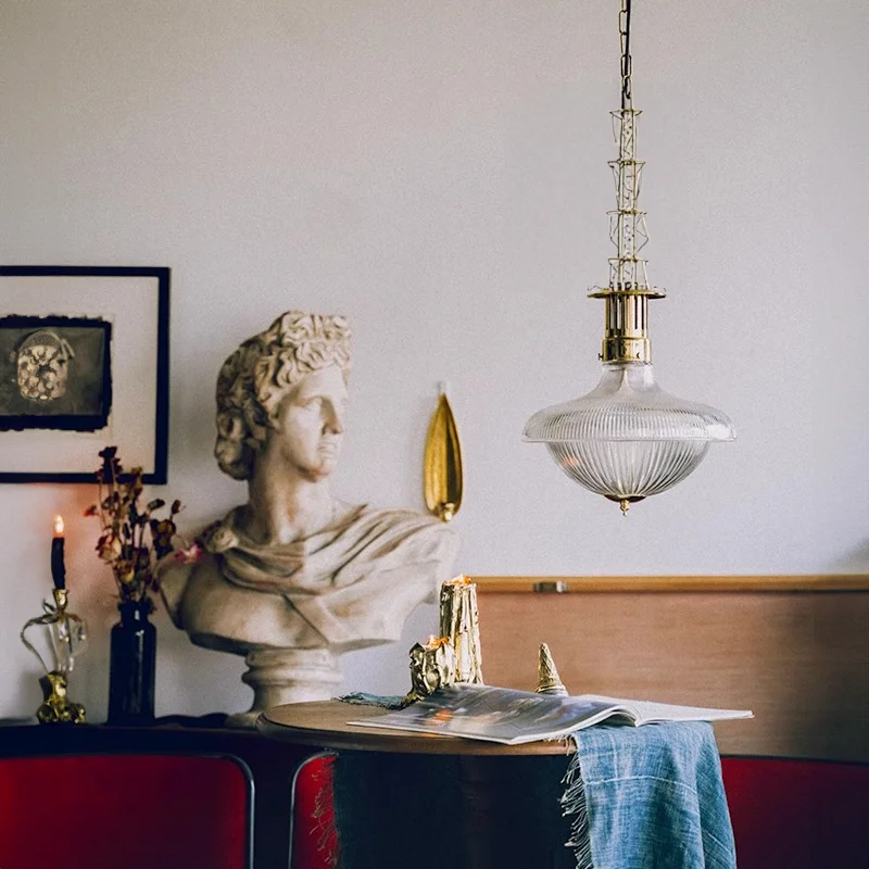 Vintage Industrial LED Pendant Light, Vidro para quarto e cozinha