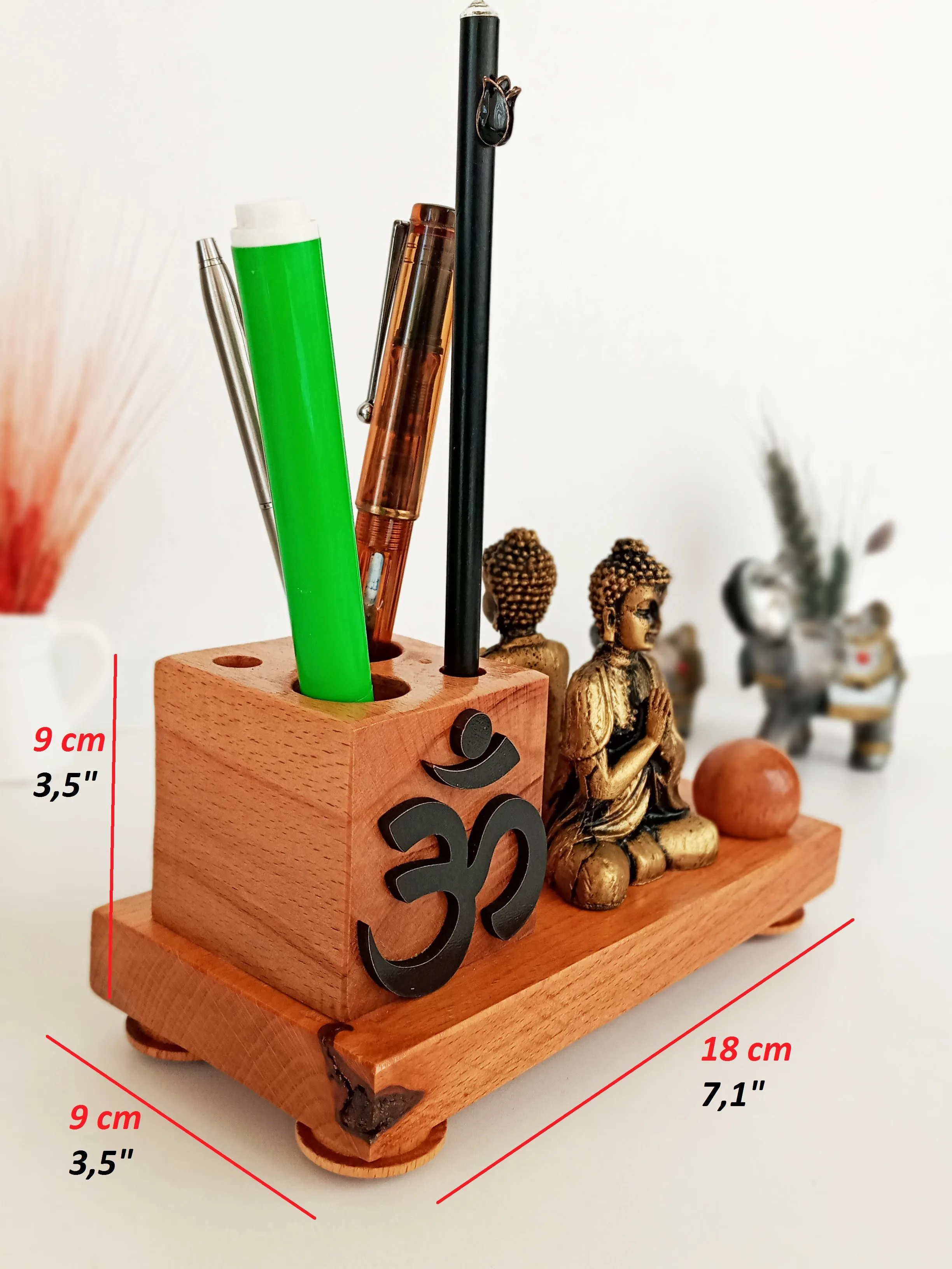 Portapenne Buddha decorativo