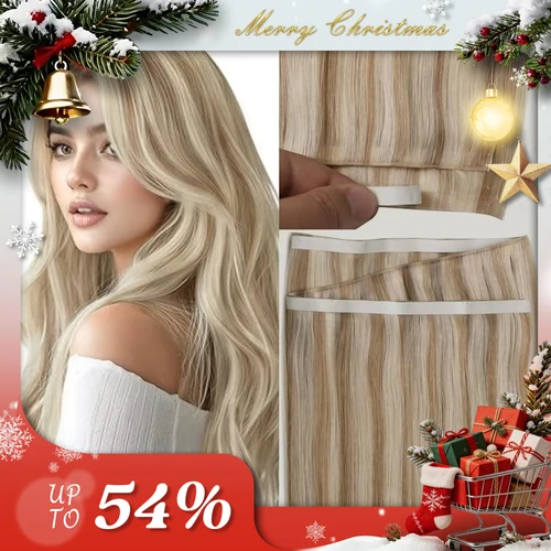 [NUEVO] Extensiones de cabello Genius invisibles de una pieza, 50G, brillo completo, cinta en cabello humano Real, trama de piel Remy, extremos gruesos para mujeres