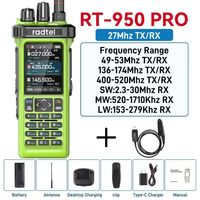 Radtel RT-950 PRO Green Bluetooth GPS APRS Programmable RGB Screen Frequency FM/SSB+71cm Dual-band 86mhz Ham Handtalkie W/ APP