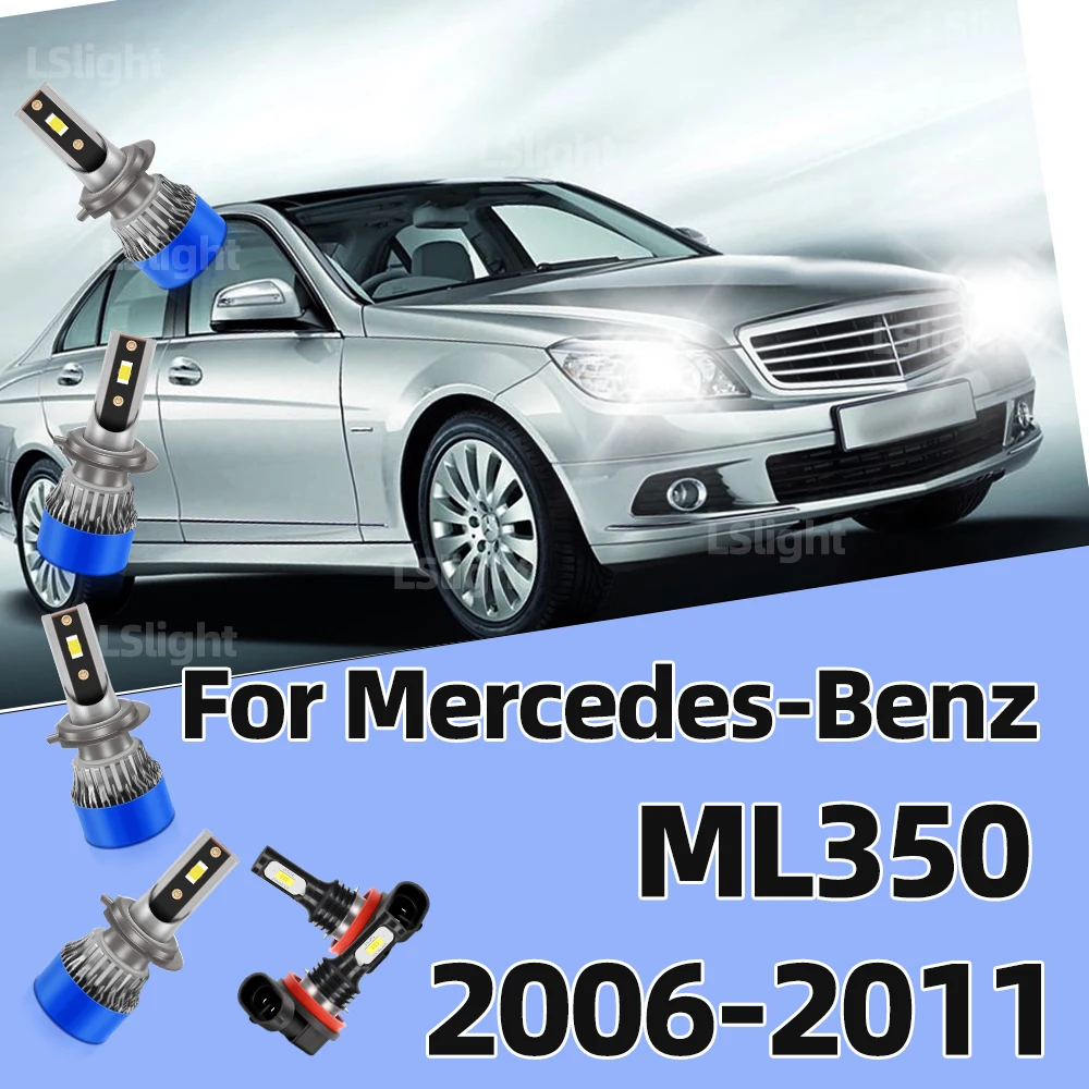 

2/6x автомобильные светодиодные фары 120 Вт 20000LM 6000K ярко-белые автоматические противотуманные фары для Mercedes-Benz ML350 2006 2007 2008 2009 2010 2011