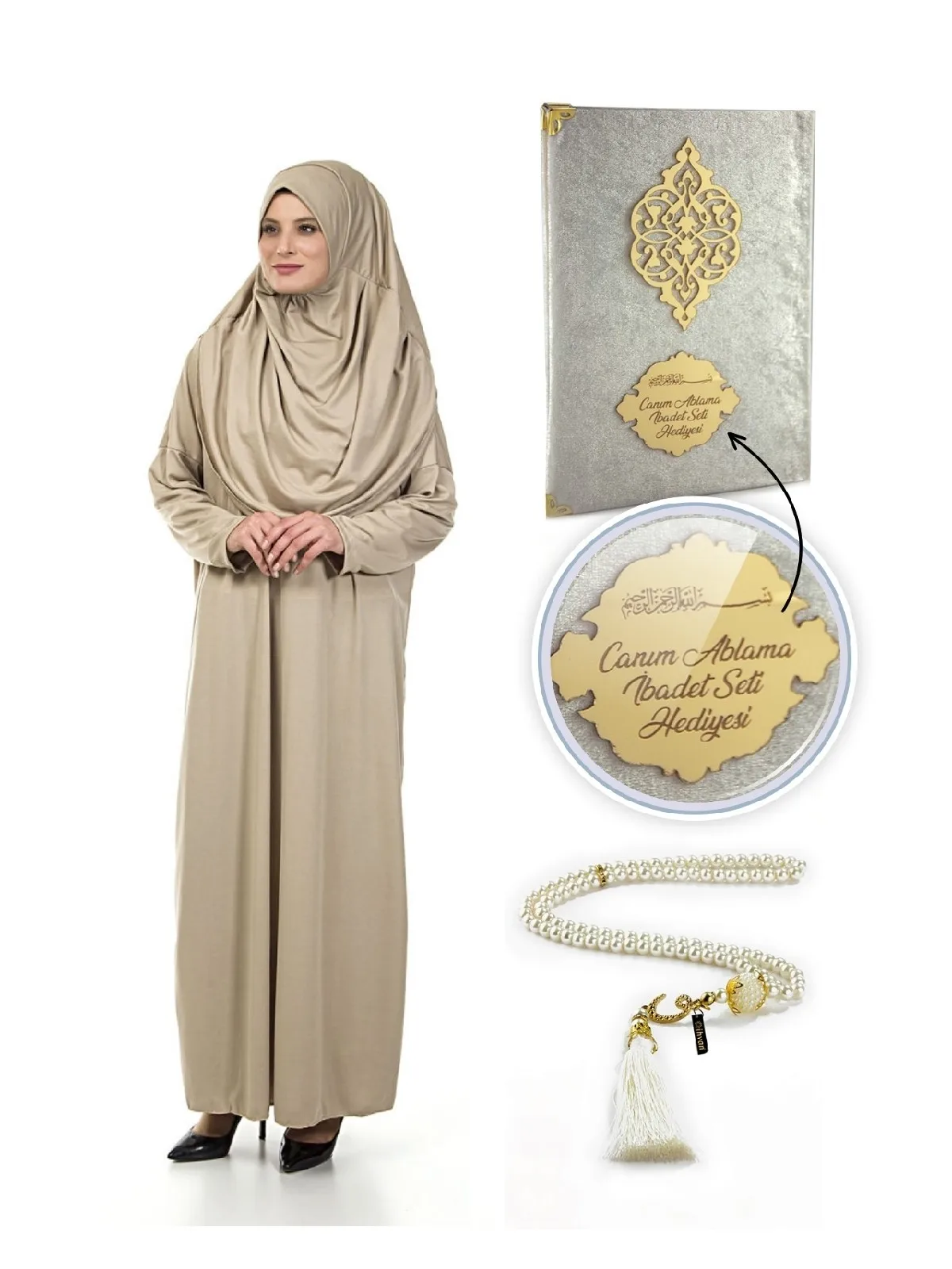 Personally Religious Gift Set, Prayer Dress Set Cream