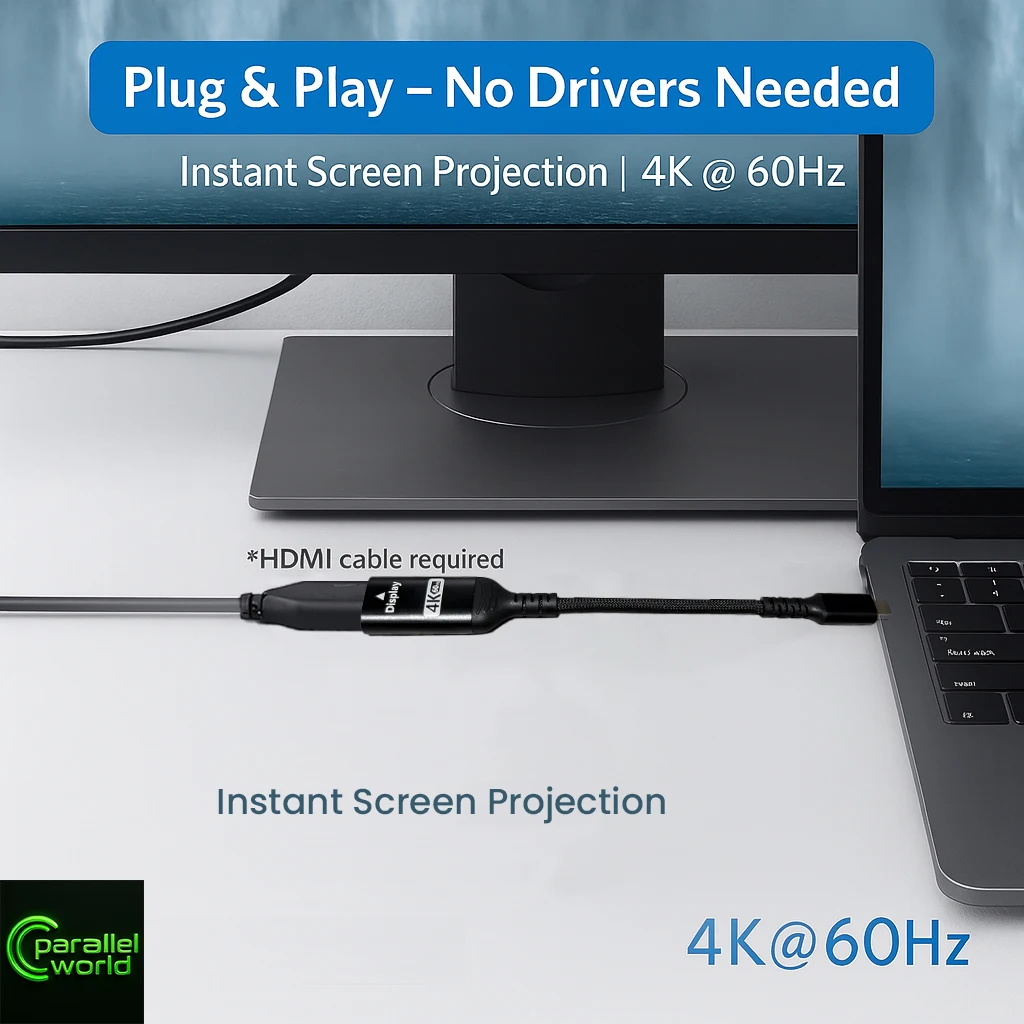 محول USB-C إلى HDMI متين 4K Ultra HD 60 هرتز، محول أنثى من النوع C إلى HDMI لجهاز MacBook Pro، iPad Pro، Galaxy S24، Windows L
