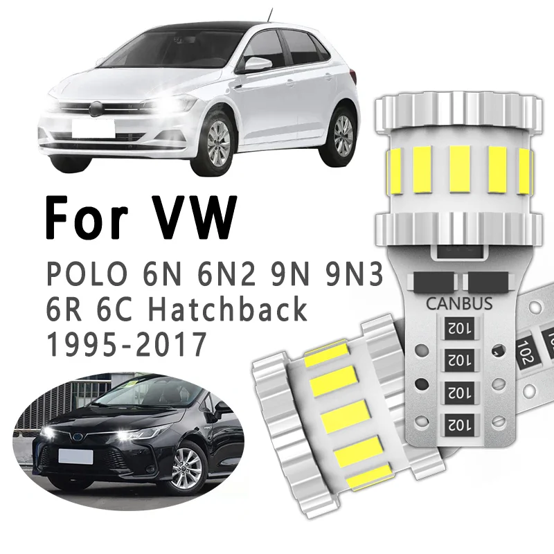 

2Pcs T10 Car LED Blubs Clearance Interior Lamp For VW Volkswagen POLO 6N 6N2 9N 9N3 6R 6C 1995-2016 2017 Car Parking Lights