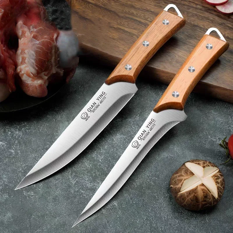 Professional 3-Piece Butcher Knife Set-High Carbon Steel Boning,Cleaver&Utility Knives with Sheaths for Beef,Pork,Lamb,Chicken view 5