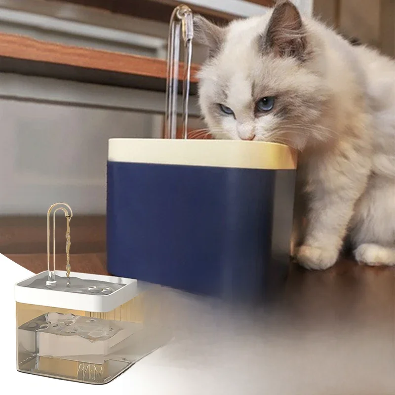Filtre de fontaine d'eau Ultra silencieux pour chat, distributeur d'eau automatique intelligent pour chien et pompe de prévention des explosions, filtre de recirculation de 1,5 l