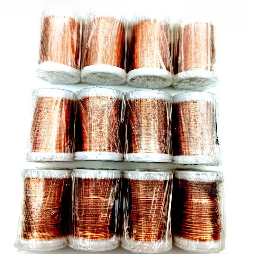 100 g/rolka QA-1-155 2UEW poliuretanowy emaliowany przewód miedziany lakierowany średnica 0.1 do 1, 5mm do skoczka z drutu transformatorowego — zdjęcie 2