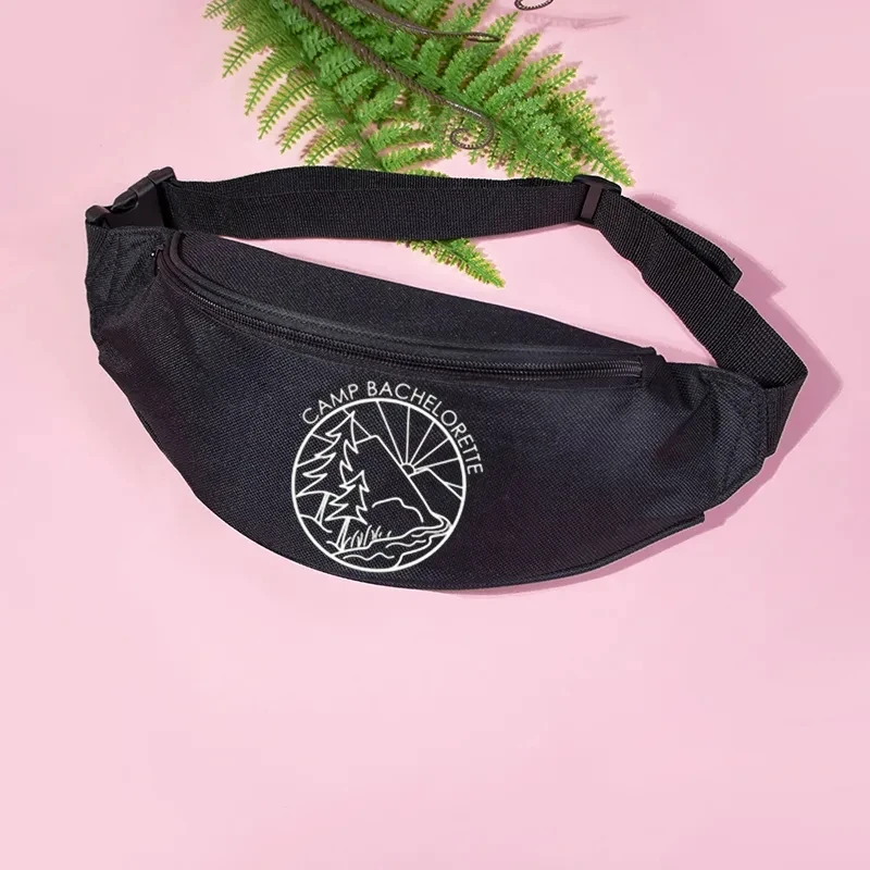 Camp Bachelorette Fanny Pack Camping Hiking hen Party girls trip Bach weekend bridal shower bride to be bridesmaid Proposal gif