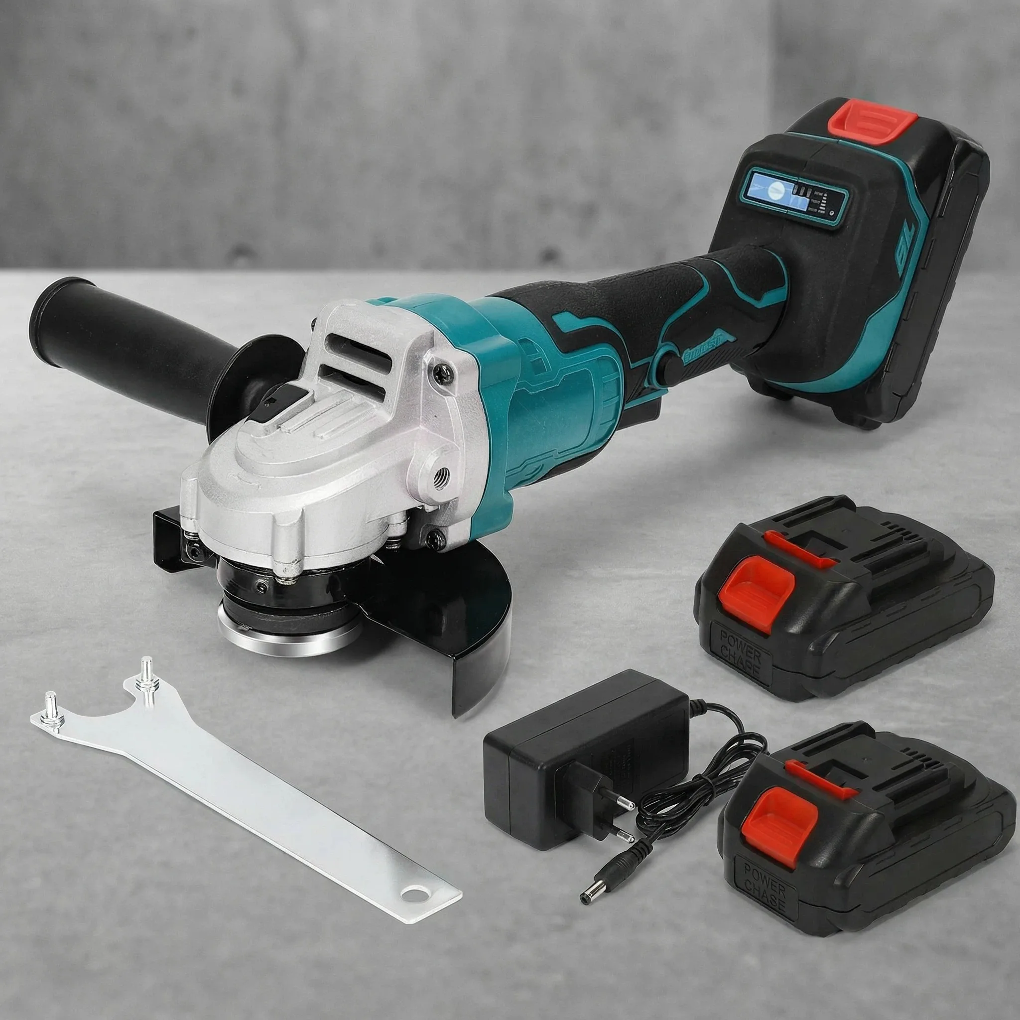 Meuleuse d'angle électrique sans balais 125 mm, trois vitesses, vitesse variable, sans fil, pour batteries Makita 18V, outils de travail du bois