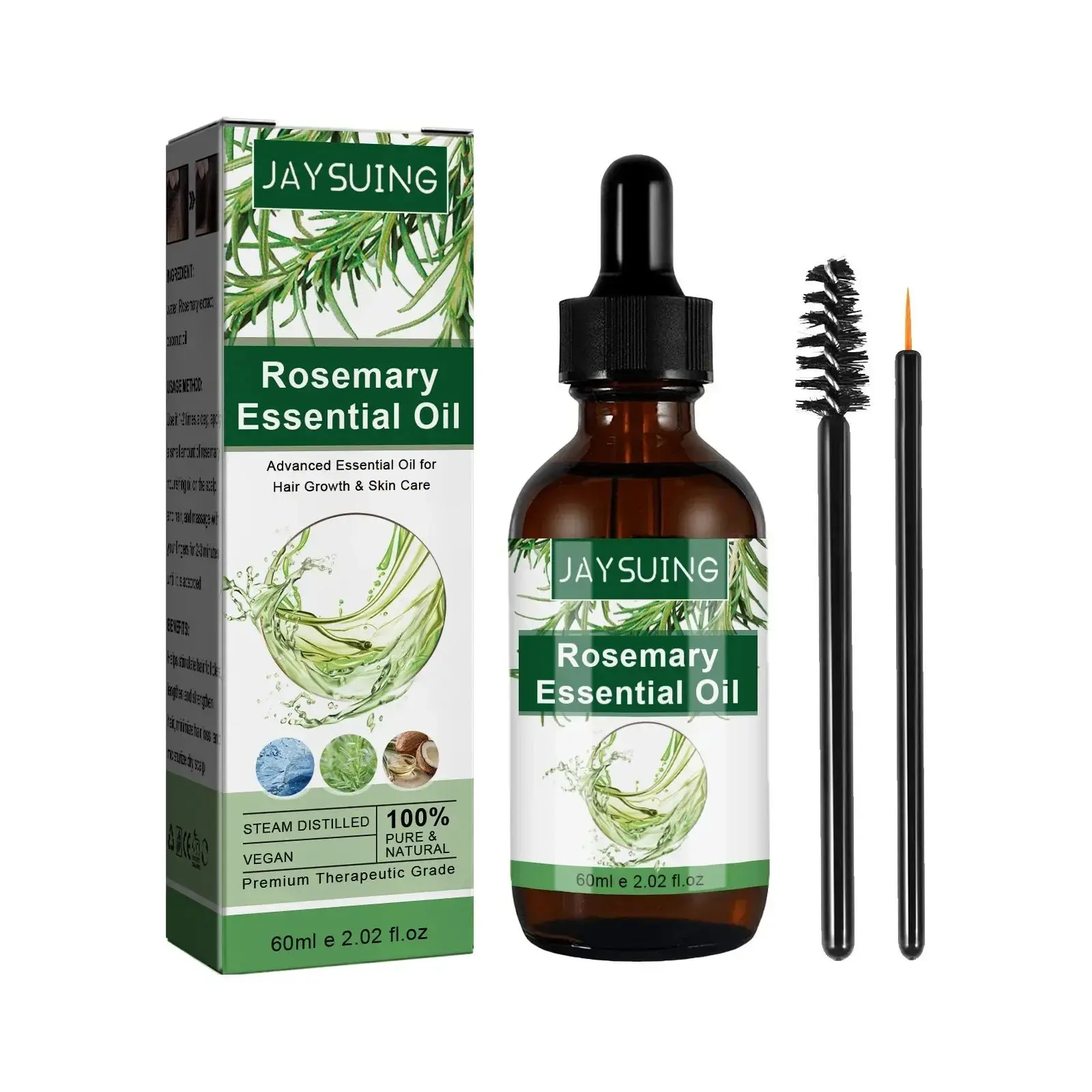 Rosemary Hair Strengthening Oil Eyelash Growth Promote Eyebrow Growing Anti Hairs Loss Nourishing Smooth Hair Essential Oil 60ml