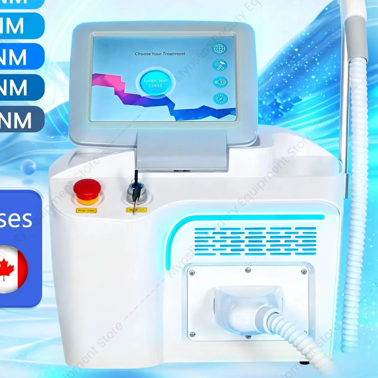 808nm Diode Laser Hair Removal Machine Handle 10 Bars High Energy Permanent Hair Remover Beauty Machine