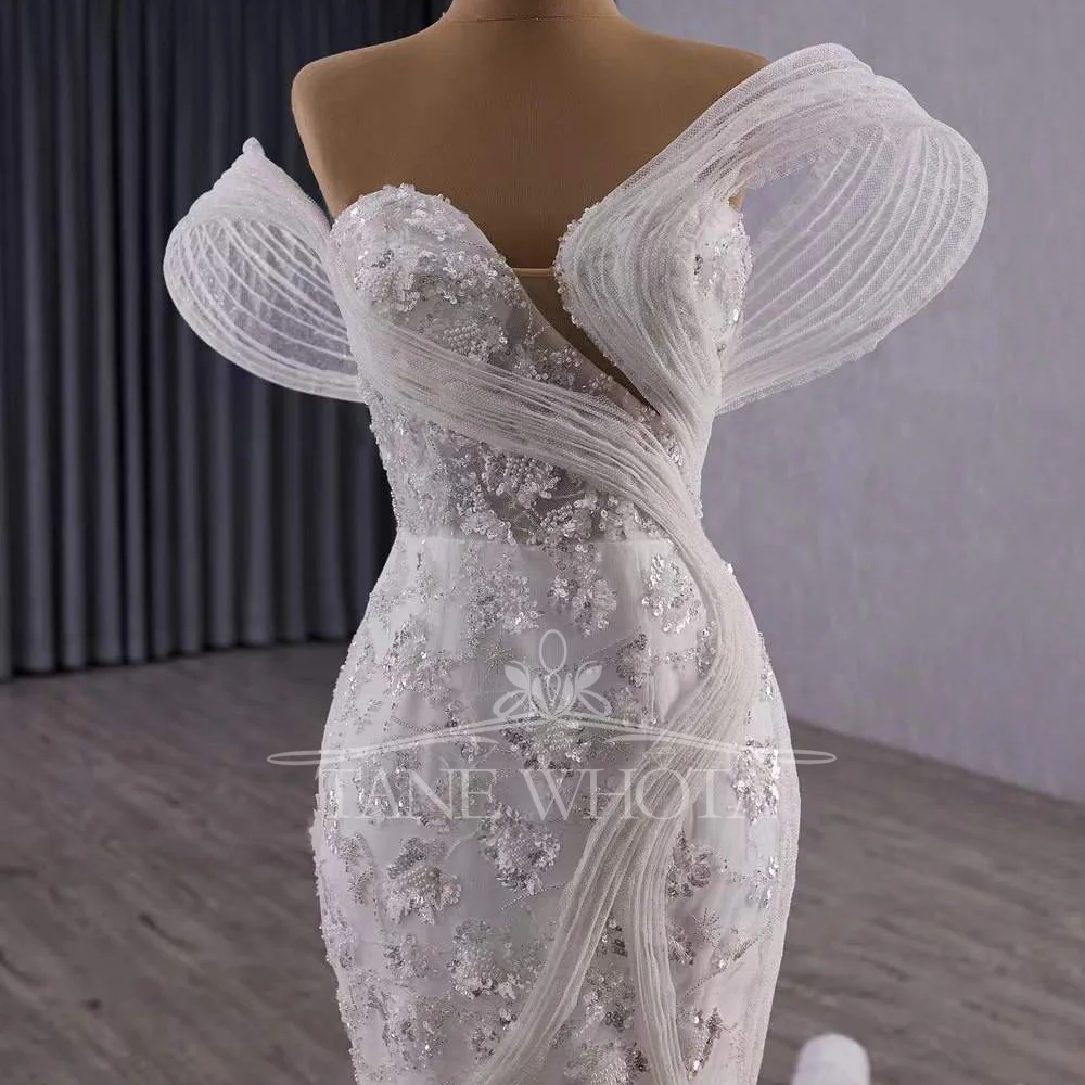 Vestido Novia 2025 Милое свадебное платье на шнуровке сзади, расшитое бисером, африканское свадебное платье русалки