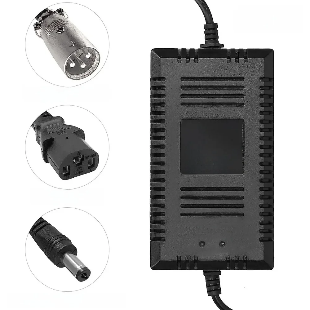 AliExpress 36V 48V Electric Scooter Charger Electric Bike Smart auto Battery Charger 3 Pins XLR Female Cannon Plug T-type connector