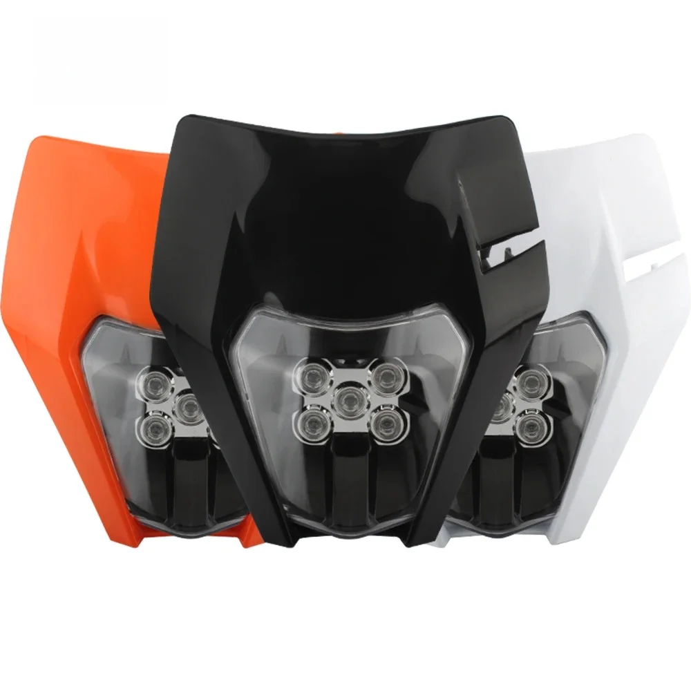 AliExpress PowerMotor for KTM Motorcycle Headlight LED Plate Mask EXC EXCF SX 125 150 250 350 450 Motocross Accessories Dirt Pit Bike Moto Enduro