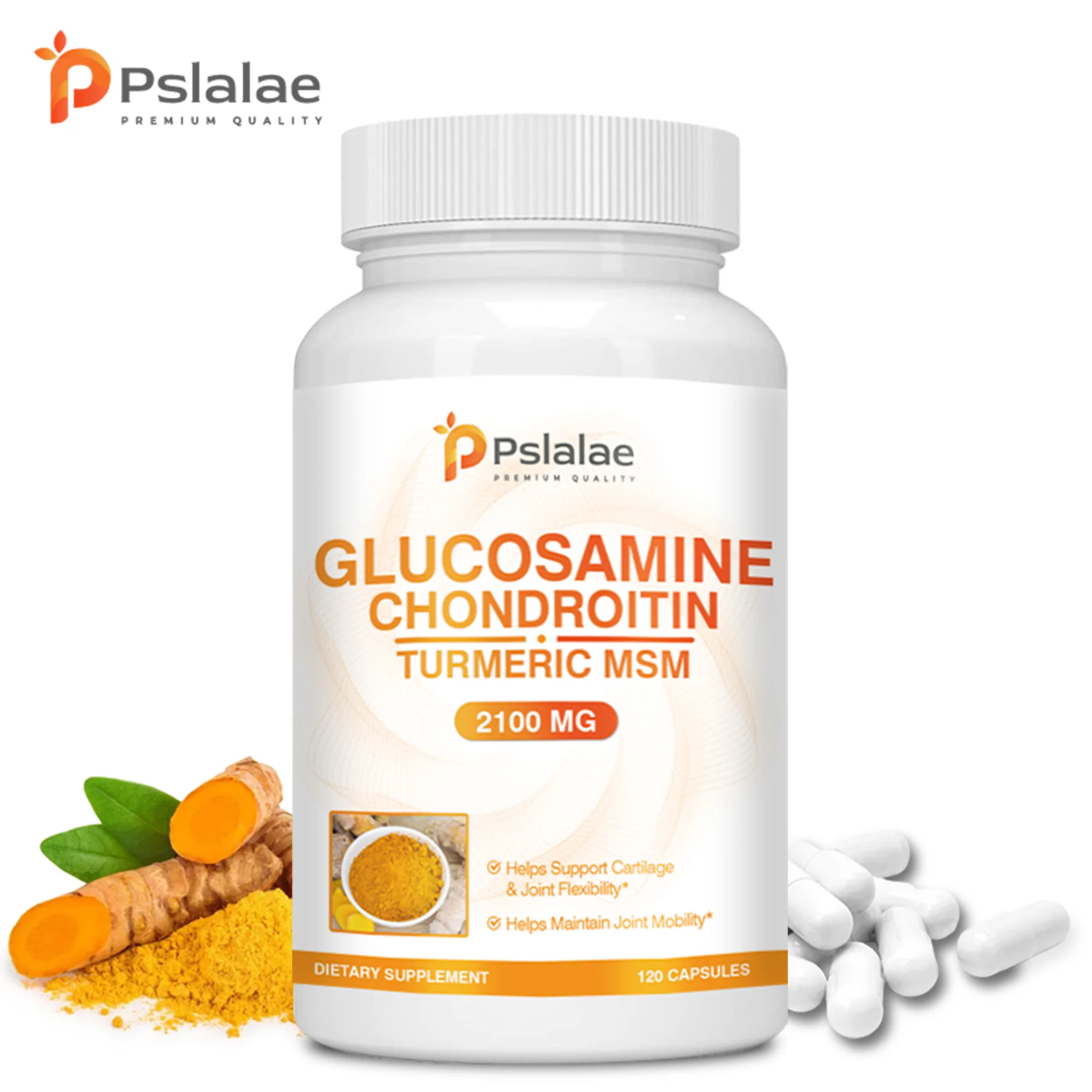 Glucosamine Chondroitin Turmeric & MSM Capsules - Promotes Joint Comfort, Flexibility, and Cartilage Health - 120 Capsules