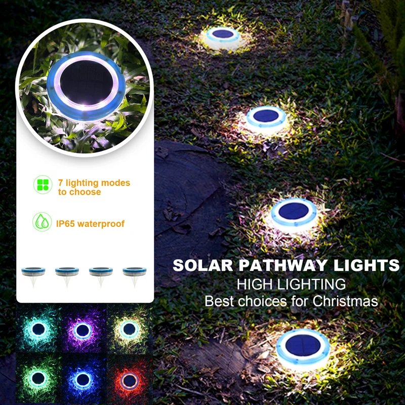 

ACMESHINE 8LEDS 7Colors Solar Led Lawn Light Ip67 Waterproof Christmas Decoration Outdoor Garden Landnscape Lights